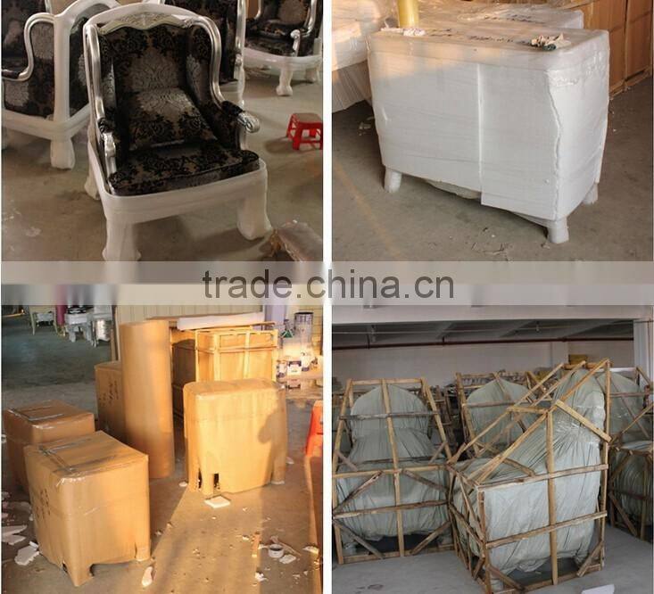 solid wood New Classical furniture used Bedroom set Double Bed Bedside table Wardrobe Dressing table Bench Royal Chair Commode