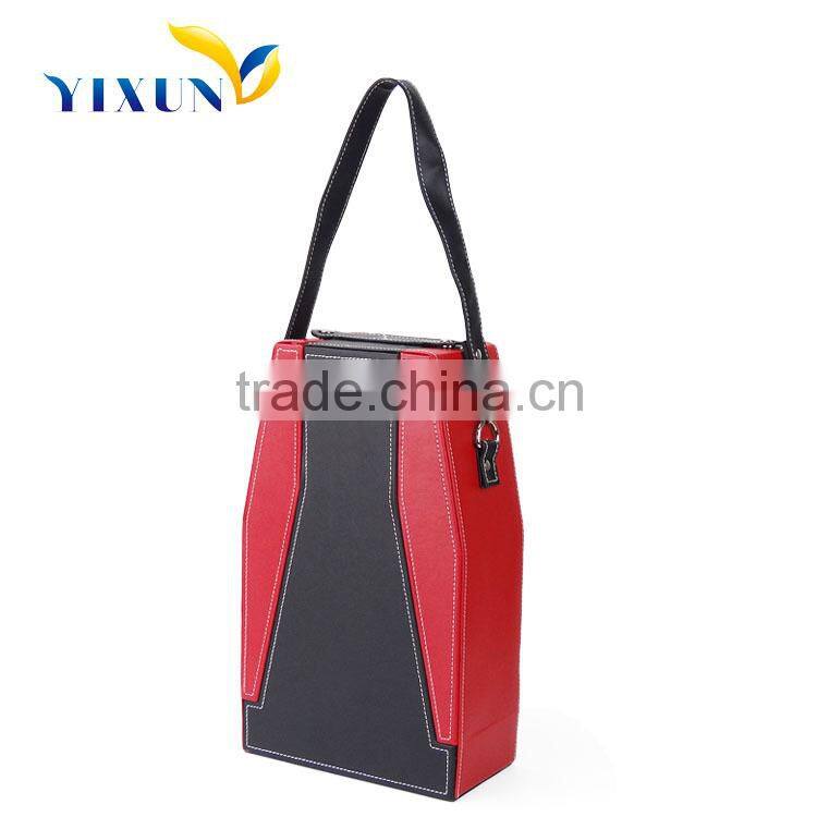 Hot sell PU Leather Wine Box | empty wooden wine box