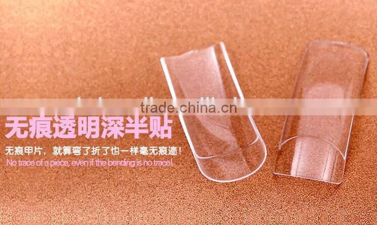 white clear glass color 100pcs 500pcs bag pvc box packing ABS salon french eagle nail tip