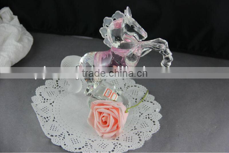 Optical K9 Crystal Horse Model with Base for Novelty Gift