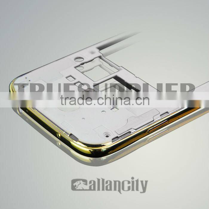New design for Samsung gold middle plate for samsung galaxy s4 gold bezel front housing