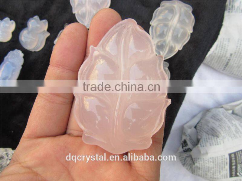 cheap natural multiple quartz leaf carved for decoration or souvenir