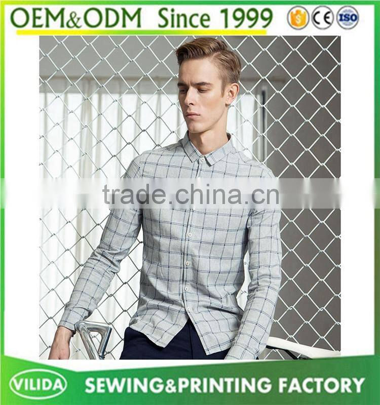 Custom Made High Qulity Men's 100% Cotton Quick Dry Casual Checked Shirt