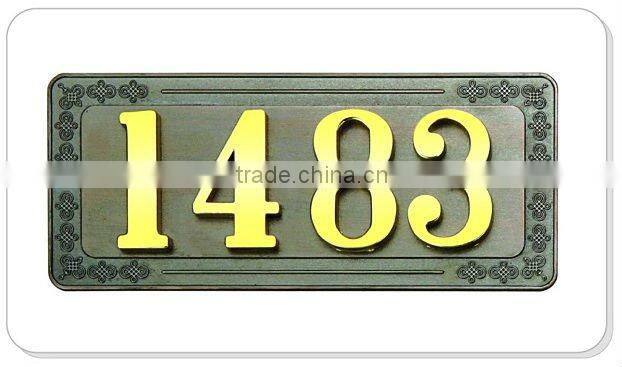 Zinc alloy house doorplate, 4 numbers door plate