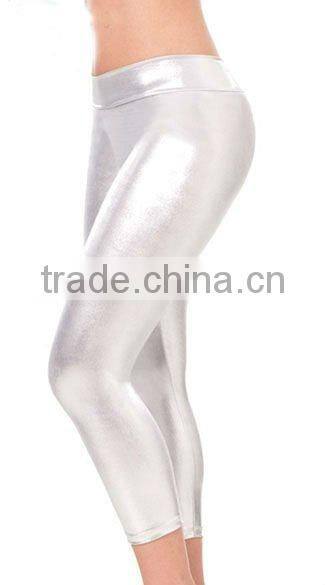 black vinyl leggings