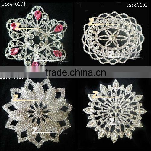 New Garment Accessories Leave and Flower Rhinestone Jewelry Lace for Sash