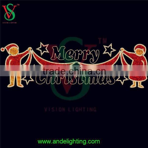 2D Hot selling outdoor cross street christmas decoration rope light