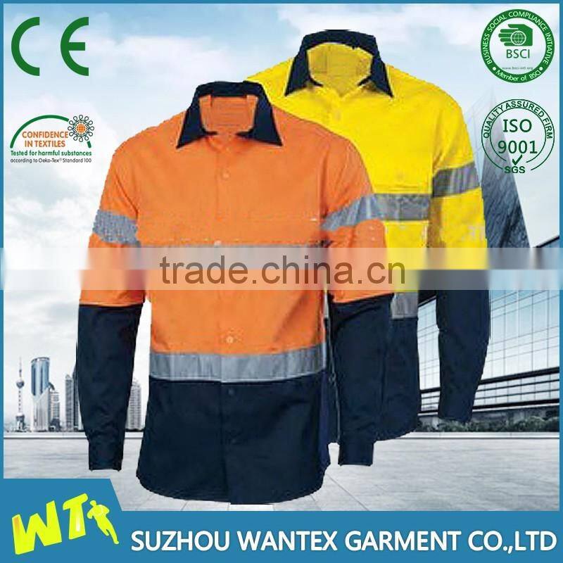 high quality working shirt print shirt reflective cotton long sleeves men t shirt latest shirt designs shirt