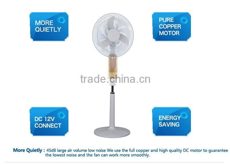 Carro Electrical 18inch 12v 18w electric big pedestal fan with led light