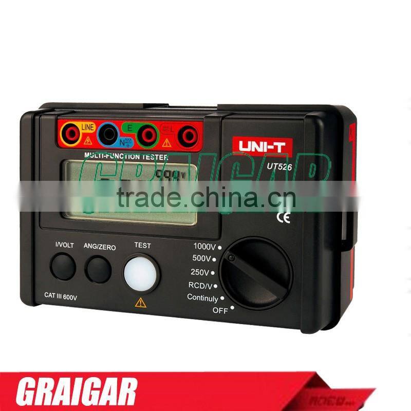 UNI-T UT526 Multi-Functional Electrical Insulation Tester Earth Resistance Meter + 1000V+RCD Tester+Continuity+Vac/dc (4 in 1)