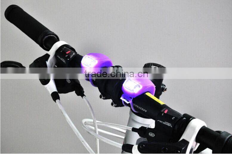 2015 Promotion led light for bike Silicone Rear Wheel Waterproof Safety 2 bike led bike light