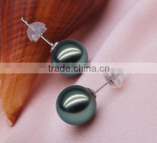 natural tahiti peacock design earrings