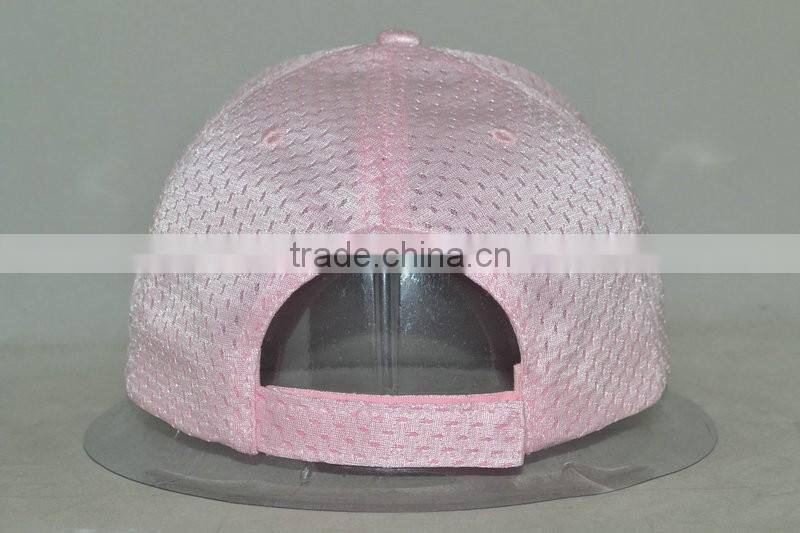 pink mesh blank cap with white sandwich bill 6panels beseball cap