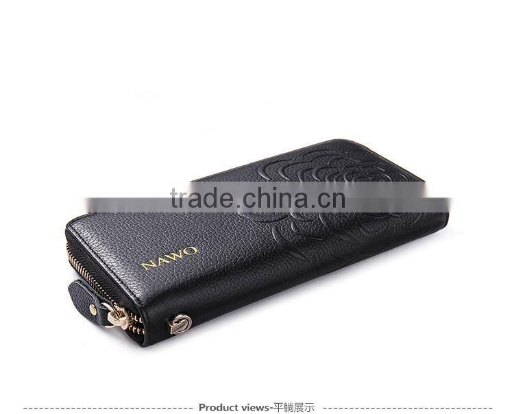 designer leather clutch wallets long purse zipper for women