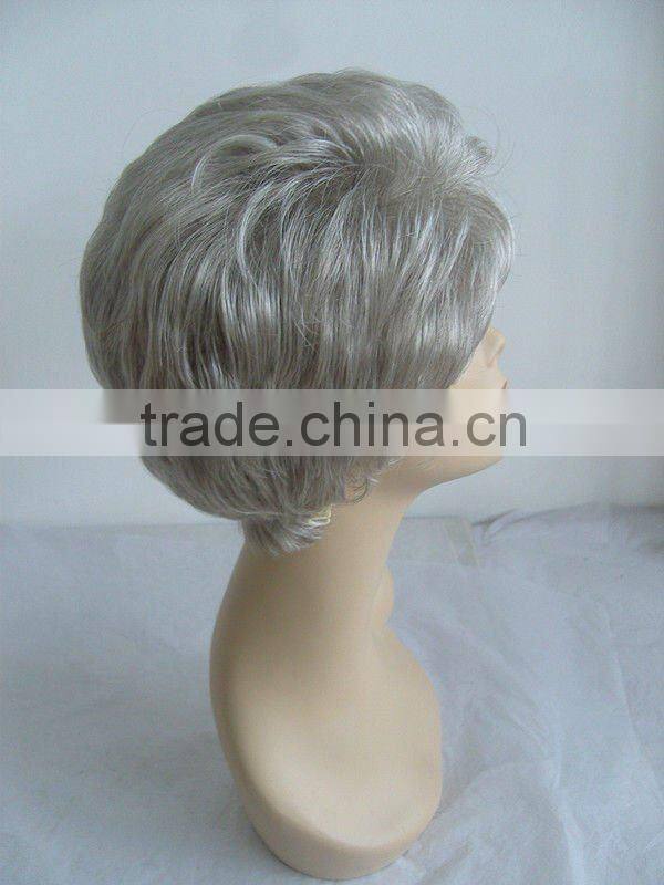 Short Synthetic Grey Full Lace Wigs For Women