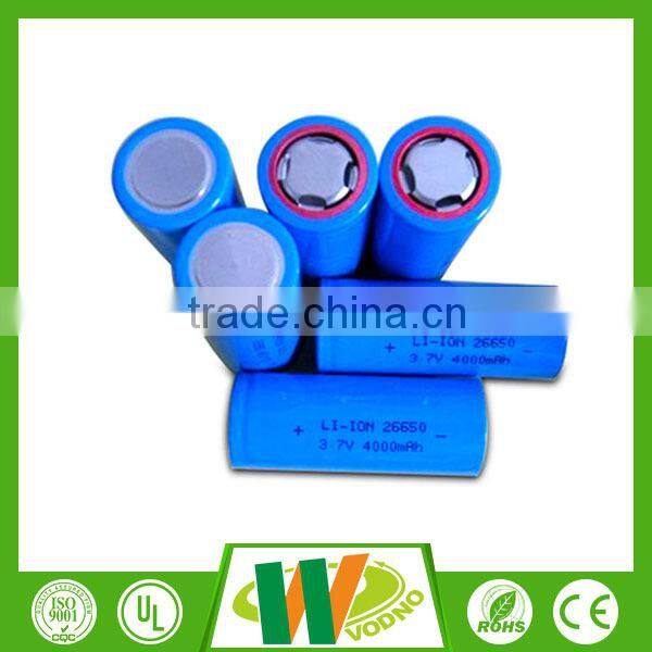 Factory direct 3.7v lithium ion rechargeable battery, 26650 battery with 3C