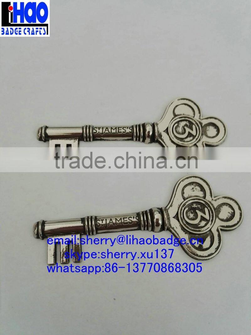 metal antique key shaped key chain,metal key tag