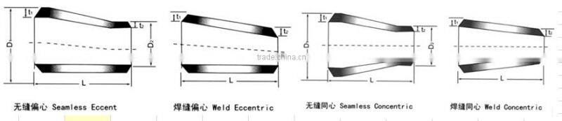 ASTM A234 WPB Sch40 pipe fitting eccentric reducer types