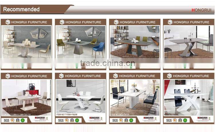 new model luxury dining table / dining room tables and chairs /mdf with walnut veneer top dining table set