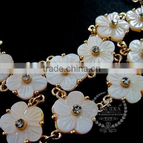 vintage white mother of pearl shell daisy flowers fashion women bracelet jewelry 6490035