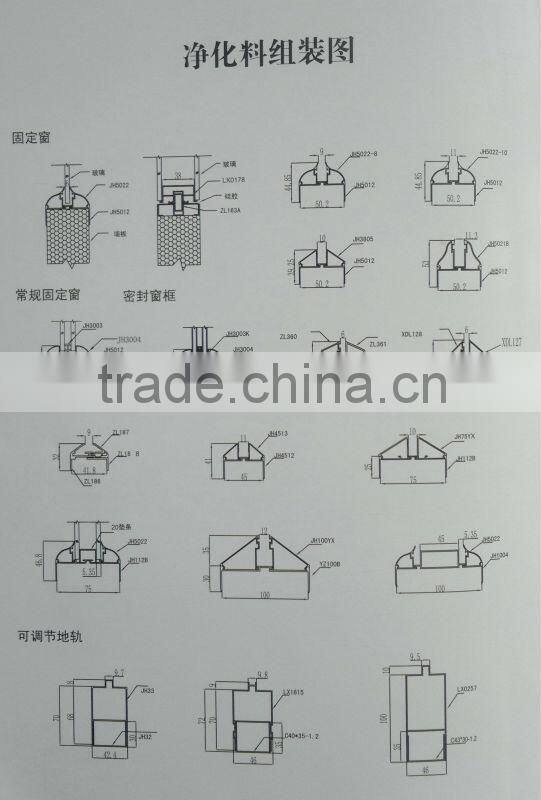 aluminum cleaning-room profile