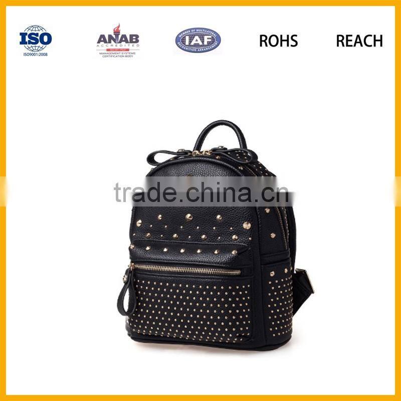 2016 wholesale fashion custom women high school leather laptop bag backpack