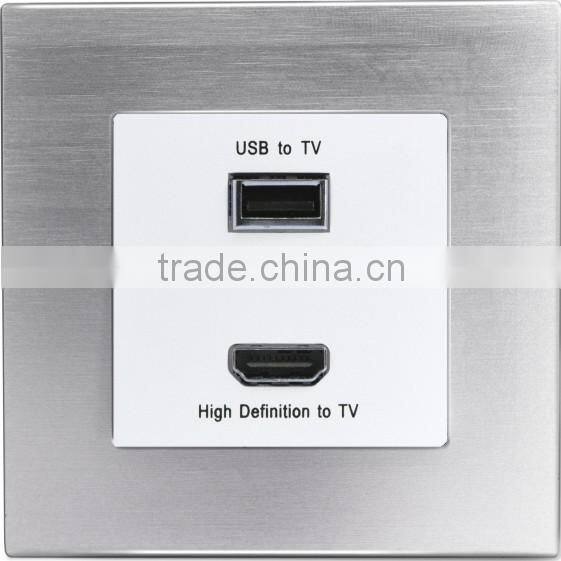 2016 new design IVOR aluminum popular good sell 13A 1 gang switch 3 pin socket light switch