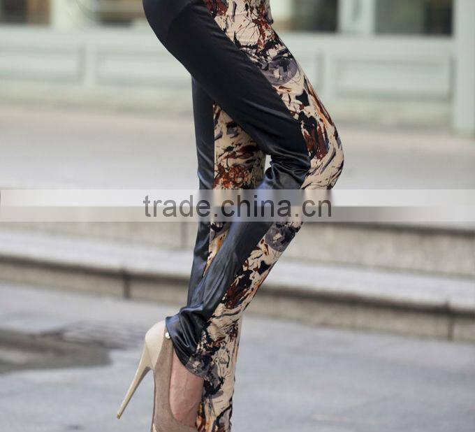 Wholesale Custom Printed Leggings New Arrival Sexy Faux Leather Leggings Hot Sell In UK