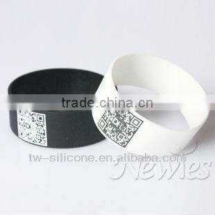 customized qr code silicone id bracelet 1 inch silicone bracelet