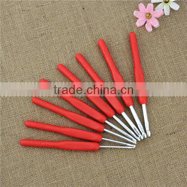 2015 New plastic handle crochet hook set, knitting needle crochet hook