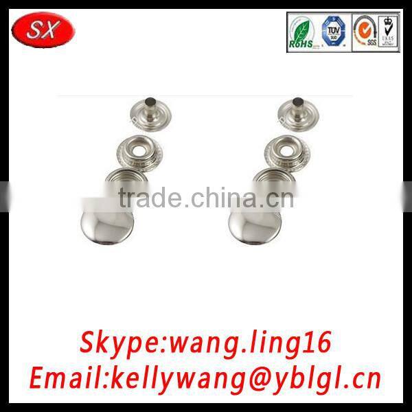 Guangdong manufacturer custom made OEM prong snap buttons, aluminum botton