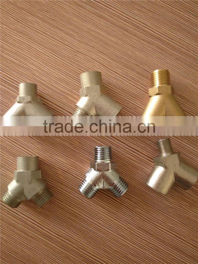 BSP,NPT, female ,3way ,forged Y-type brass connector,manifold connectors