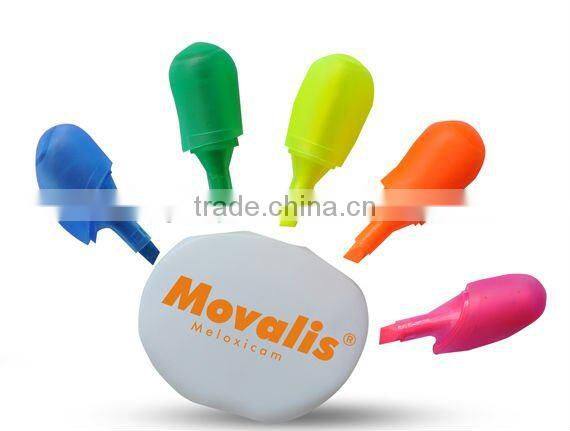 Sonw shape palm shape hot stationery highlighter pens many colors fluorescent marker pen for Children/Highlighter marker