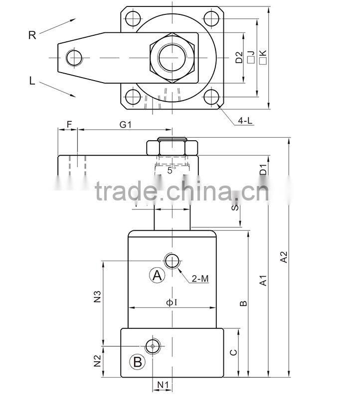 JULY dongguan factory made hydropneumatic swing clamp cylinder