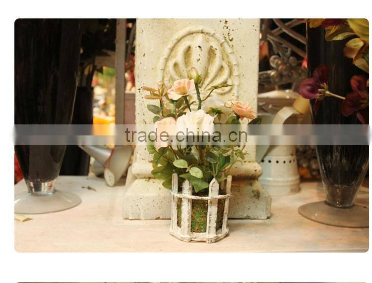 Vivid home table wedding decor silk flowers artificial potted roses