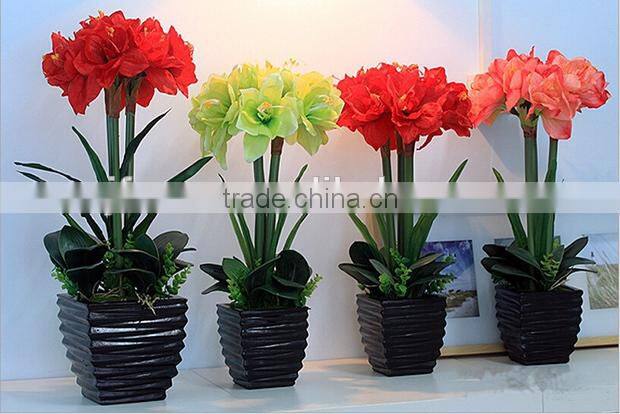 Realistic PU artificial clivia flowers for wedding decoration