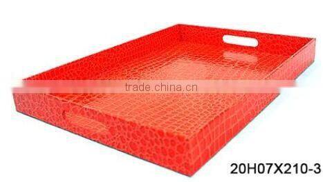 Coloful Leather Serving Tray with Two Handles, 35.5*48.3*5cm
