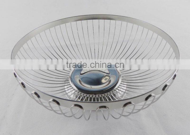 Hot Sale Different Size Round Shape Steel Wire Fruit Basket