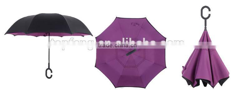 Reverse umbrella C hook handle double layer reverse umbrella double layer umbrella