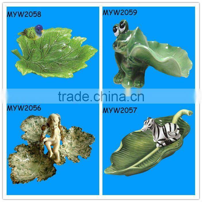 areca leaf design wedding ring holder or candy dish porcelain ceramic leaf shaped dish