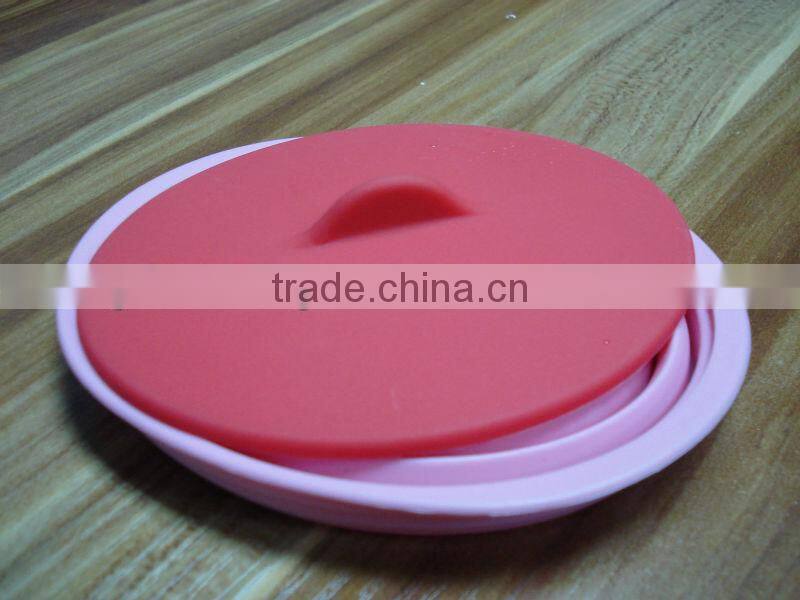 2014 new style promotional silicone foldable bowl with lid