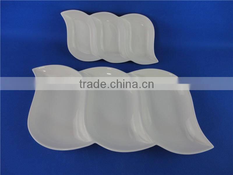 plates porcelain different shapes white