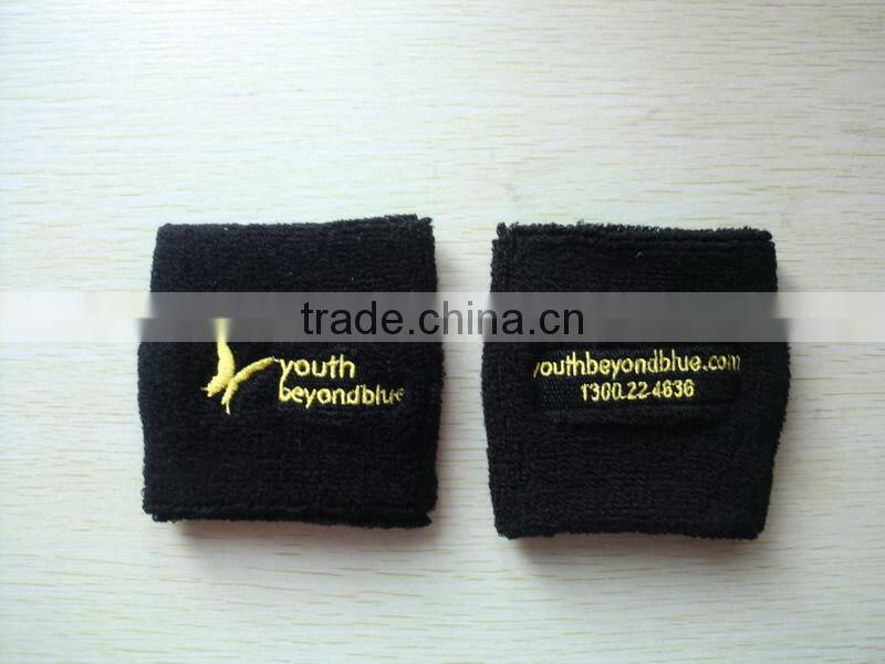 Promotional Sports Cotton Wristband With Zipper Pocket