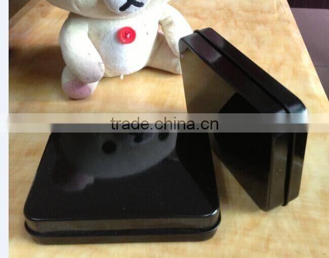 metal matte black square tin box/coin tin container