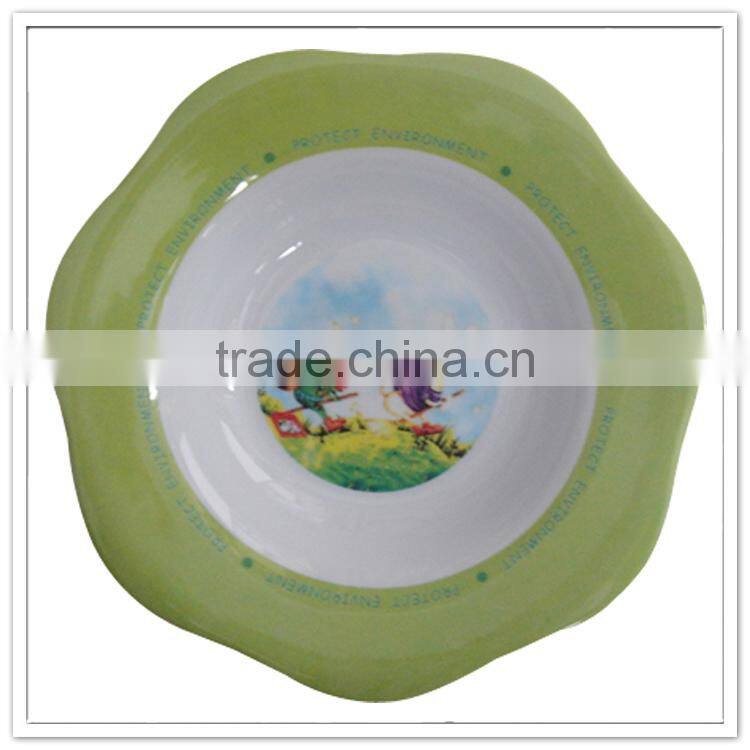 Baby safety animal print curved shape mini non-slip baby food bowl