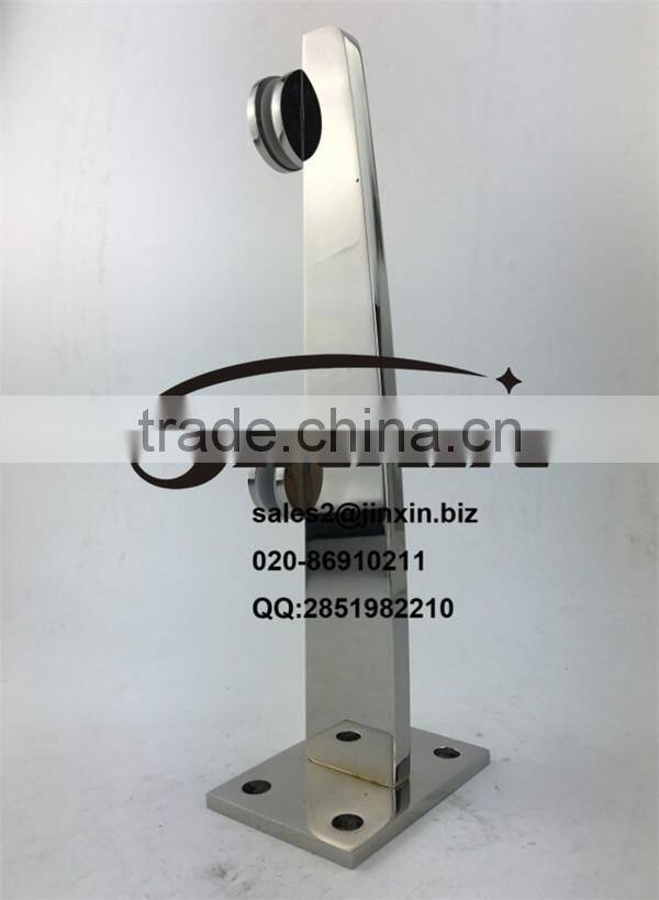 JINXIN square mirror surface glass balustrades spigots stainless steel indoor railing