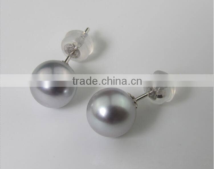 6.5-7 mm Grey Akoya pearl jewelry earring