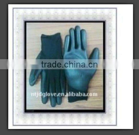 Industrial working glove / PU gloves / 15G black nylon with black pu coating pu gloves/ Safety / working/ gloves/15G pu glove