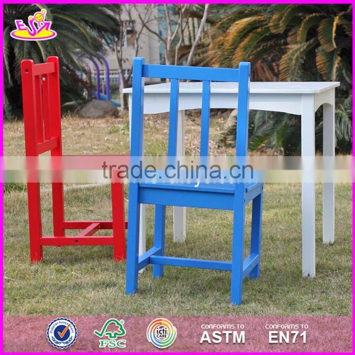 2017 New design nursery school colorful wooden kids table and chair set W08G223