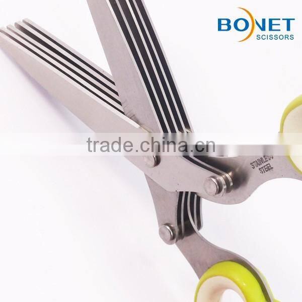 S97013B FDA certificated 7-1/2" Herb 5 blade kitchen scissors